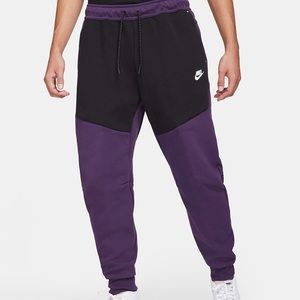 Nike tech fleece joggers black and purple
